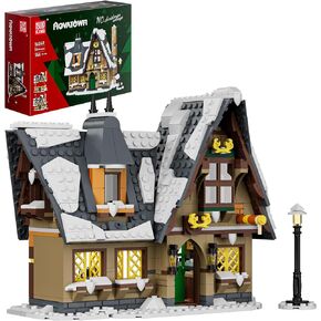 Mould King Christmas Cottage House Alone Building Sets Toy, STEM Project Educational Building Kit Toys, Holiday Presents for Kids 8 9 10 11 12 13 14 Years Old(766 Pieces)