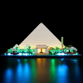 Kyglaring LED Lighting Kit Designed for Lego Great Pyramid of Giza 21058 (No Model) Architecture Landmark Collection Model Building Set - Without Lego Set (Classic Version)