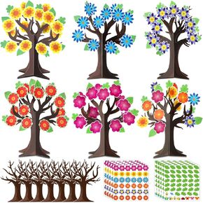 Qyeahkj 30 Pack Sunday School Tree DIY Craft Kit for Kids Flower 3D Art Project Paper Ornament Make Your Hanging Art Crafts Fun Activities Stickers Game for Classroom Home Preschool Party Favor Decor in Saudi Arabia