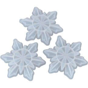3Pcs 3D Snowflake Silicone Resin Molds,Christmas Silicone Resin Molds for Home Decoration,Keychain,DIY Christmas Ornament