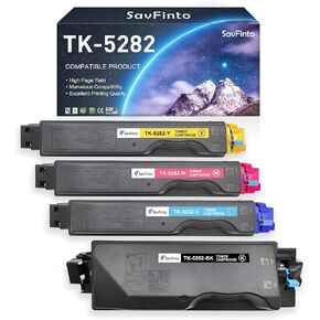 TK-5282 TK5282 Toner Cartridge Replacement for Kyocera TK5282k for Kyocera EcoSys M6235cidn(1102V02US1) M6635cidn(1102V12US1) P6235cdn(1102TW2US1) M6235 P6235 Printer (BCMY, 4-Pack)