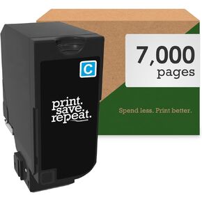 Print.Save.Repeat. Lexmark 74C1SC0 Cyan Toner Cartridge for CS720, CS725, CX725 Laser Printer [7,000 Pages]