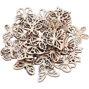 Stiesy 100 Pcs Undyed Wood Steampunk Pendants Wood Discs Slices Gear Shape Unfinished Wooden Cutouts Craft for Tag Jewelry Making DIY Decoration in Saudi Arabia