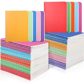 60 Pack Small Colorful Blank Notebook Bulk,A6 Pocket Notepads Mini Journal Set for Student Traveler School Office Supplies,5.5" x 4", 30 Sheets/60 Pages,10 Colors