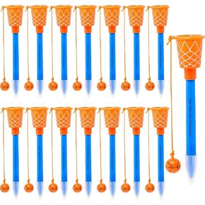 24 Pieces Basketball Pens Basketball Hoop Pens Novelty 0.5 mm Black Ink Basketball Pens Plastic Sports Themed Pen for Sports Office School Party Stationery Supplies