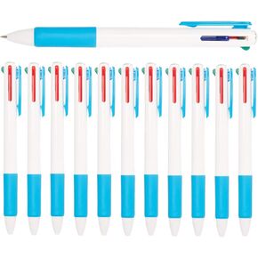 Simply Genius 4-in-1 Multicolor Ballpoint Pens, 4-Color Retractable Ballpoint Pens for Office, School Supplies, Students, Kids Party Favors, Home - Great for Organising, Art & Doodling (60 pack)