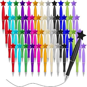 Yeaqee 48 Pcs Ballpoint Cute Star Pens Back to School Gifts Multicolor 1.0 mm Star Shape Black Ink Pens Retractable Bulk Appreciation Gift for Teacher Student Employee Coworker Office School Supplies