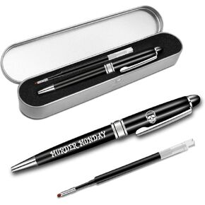 BLUPARK Funny True Crime Roller Ballpen Horror Series Gift Murder Monday Ballpoint Pen True Crime Lover Gift (Murder Monday)