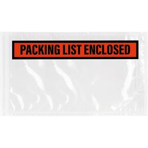GPI - Packing List Envelopes, 5.5" X 10" Packing Slip Pouches, Clear Plastic Envelope Sleeves with Self-Adhesive Strip, Top Loading for Shipping Labels, Packing Lists, Invoices & Paperwork. 1000 Pack