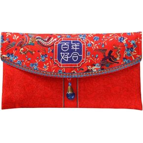 Festival Wedding Envelope Supplies Holder Fabric Card Graduation Money Favor Wrap Accessory Embroidery Cash Shower Hong Bao Silk Year Pockets Bags Party for Spring