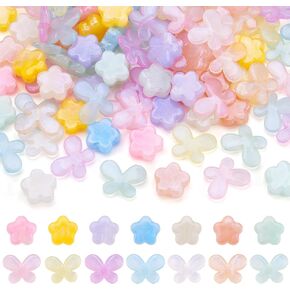 Craftdady 200Pcs Acrylic Heart Beads Red White Love Heart Valentine Beads Glow in The Dark Flat Round Pony Beads Disc Coin Spacer Beads for Crafts DIY Bracelets Jewelry Making Supplies