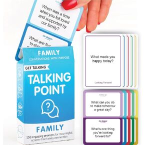 GET Talking: Family - 150 Expert-Written Questions on 50 Conversation Starter Cards for Families - Fun Family Conversation Starter Card Game for Kids and Adults to Enjoy Together