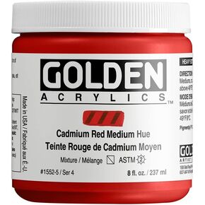 Golden Heavy Body Acrylic - Cadmium Red Medium Hue - 8 oz Jar