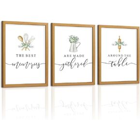 BZSPNJM Dining Room Wall Art Decor - Kitchen Wall Decor Memories Around the Table Farmhouse Wall Decor Dining Room Decor Prints Signs 12x16"Framed (Green 02)