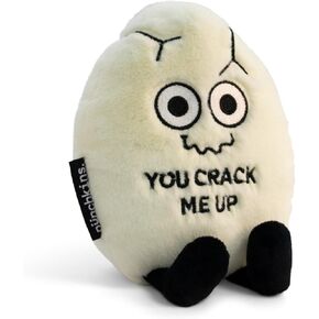 You Crack Me Up Egg Meme Plushie - Funny Pun Meme Gag Gift, Stocking Stuffer Present, Great for Emotional Support, Fun Desk Accessory, Kids, Teens, Adults