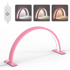 mcwdoit ech, Half Moon Desk Lamp for Lash Eyelash Extensions, Manicure, Tattoo, Eyebrows, Adjustable Brightness 3 Color Temperature 3000k‑6500k