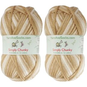 JubileeYarn Simply Chunky Yarn - Bulky Acrylic - Driftwood - 2 Skeins
