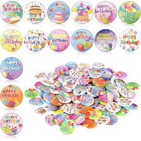 120 Pieces Mini Birthday Button Pins Bulk 1.18'' Party Birthday Pins for Birthday Squad Badge Positive Encouraging Button Pins for Boys and Girls Teens Adults Workers Birthday Party Supplies,15 Styles
