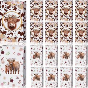 Tenceur 50 قطعة من حقائب هدايا بقرة المرتفعات الورقية من هدايا بقرة المرتفعات هدايا بقرة المرتفعات، حقيبة الحلوى الجيدة لتزيين بقرة المرتفعات، مستلزمات حفلات رعاة البقر وحيوانات الماشية in Kuwait