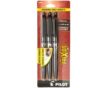 Pilot FriXion Ball Erasable Gel Pens 3Pkg Black