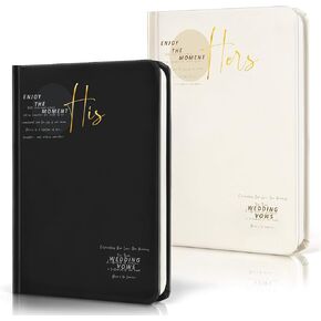 Wedding Vow Books, His and Hers Vow Books with Gold Foil Lettering, Hardcover Wedding Notebook 56 Lined Pages/28 Sheets, Perfect Wedding Essentials for Your Wedding Day,Bridal Gifts (Terracotta-Beige)