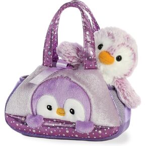 Aurora® Fashionable Fancy Pals™ Pompom Penguin™ Stuffed Animal - On-The-go Companions - Stylish Accessories - Purple 7 Inches