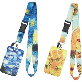3Pack Detachable Lanyard with ID Badge Card Holder Silky Keychain Lanyards Keys Neck Strap with Metal Lobster Clip Clasp and Charm Hard Card Case for Women Men Adults (3)