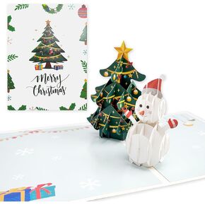 Asmallgf 6 Packs Small Pop Up Christmas Gift Card with Envelopes Stickers, Cute Holidays Pop Up Christmas Card Set for Kids, 3D Christmas cards for Girls Boys 4.3x4.3 inch