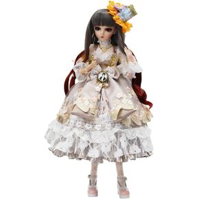 UCanaan BJD Doll, 1/3 SD Dolls 24 Inch 18 Ball Jointed Doll DIY Toys with Clothes Outfit Shoes Wig Hair Makeup, Best Gift for Girls (Maude)