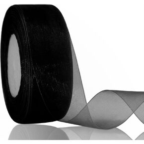 Shimmer Sheer Organza Ribbon, 1-1/2 inch x Continuous 50 Yard Green Chiffon Fabric Ribbon for Gift Wrapping, Bouquet Wrapping,Wedding Decoration,Christmas Tree, Crafts, Bows.
