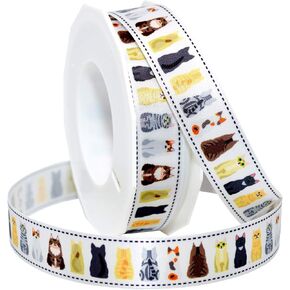 Morex Ribbon - 5682.22/20-4002 Precious Pets - Cats Front and Back Views Ribbon, 7/8 inch by 20 Yards, Blue
