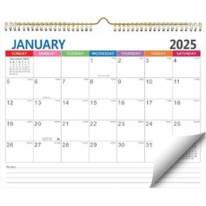 2025-2026 Wall Calendar, 18 Monthly Calendar from Jan. 2025 to Jun. 2026, 15" x 12" Hanging Colorful Calendar with Spiral Binding - Perfect for Planning