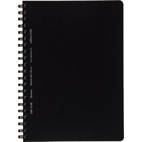 Kokuyo Spiral Graph Notebook, 8.3'' x 5.8'' Business Journal A5 Soft Ring Notebooks with 5mm Grid Ruled, 70 Perforated Sheets, Black 1 Subject Notebook, Note Taking for Work.Japan Import(SU-SV437S5-D)
