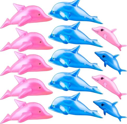 14 عبوة دولفين قابلة للنفخ تتضمن 10 عبوات دولفين قابلة للنفخ مقاس 27 بوصة و4 عبوات دولفين قابلة للنفخ مقاس 20 بوصة لتزيين الحفلات المائية على الشاطئ، لونين in Kuwait