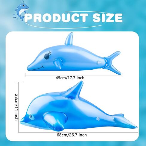 14 عبوة دولفين قابلة للنفخ تتضمن 10 عبوات دولفين قابلة للنفخ مقاس 27 بوصة و4 عبوات دولفين قابلة للنفخ مقاس 20 بوصة لتزيين الحفلات المائية على الشاطئ، لونين in Kuwait