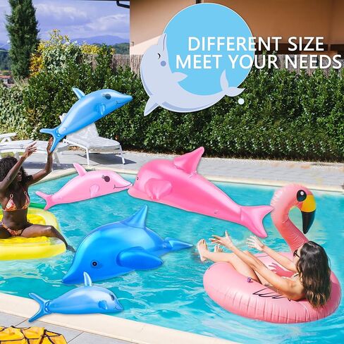 14 عبوة دولفين قابلة للنفخ تتضمن 10 عبوات دولفين قابلة للنفخ مقاس 27 بوصة و4 عبوات دولفين قابلة للنفخ مقاس 20 بوصة لتزيين الحفلات المائية على الشاطئ، لونين in Kuwait