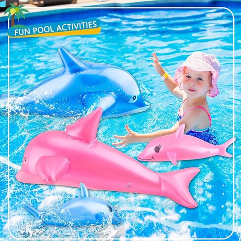 14 عبوة دولفين قابلة للنفخ تتضمن 10 عبوات دولفين قابلة للنفخ مقاس 27 بوصة و4 عبوات دولفين قابلة للنفخ مقاس 20 بوصة لتزيين الحفلات المائية على الشاطئ، لونين in Kuwait