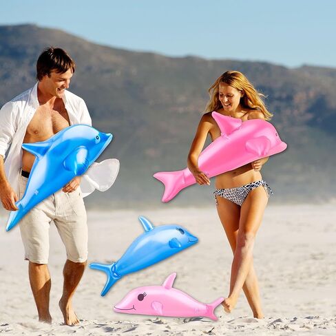 14 عبوة دولفين قابلة للنفخ تتضمن 10 عبوات دولفين قابلة للنفخ مقاس 27 بوصة و4 عبوات دولفين قابلة للنفخ مقاس 20 بوصة لتزيين الحفلات المائية على الشاطئ، لونين in Kuwait