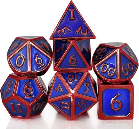 RULE DICE Metal DND Dice Set, D&D Dice Set for Dungeons and Dragons - D and D Dice Set 7pcs for Role Playing Dice, Polyhedral D & D Dice (Orange) in Saudi Arabia
