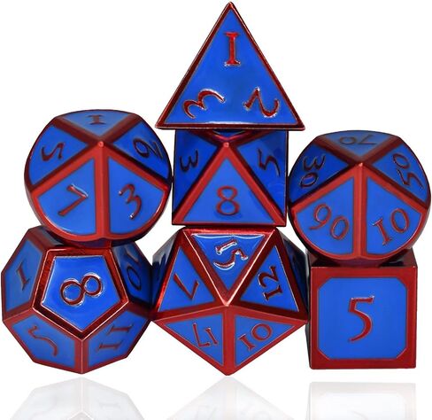 RULE DICE Metal DND Dice Set, D&D Dice Set for Dungeons and Dragons - D and D Dice Set 7pcs for Role Playing Dice, Polyhedral D & D Dice (Orange) in Saudi Arabia
