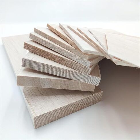 10 Pack Balsa wood Sheets 4 x 12 x 1/24 Inch 1mm Thin Wood Sheets Unfinished Balsa Wood Sheets for Crafts Architectural Models Laser Cutting Wood Burning and Drawing (1/24inch=1mm thickness) in Saudi Arabia