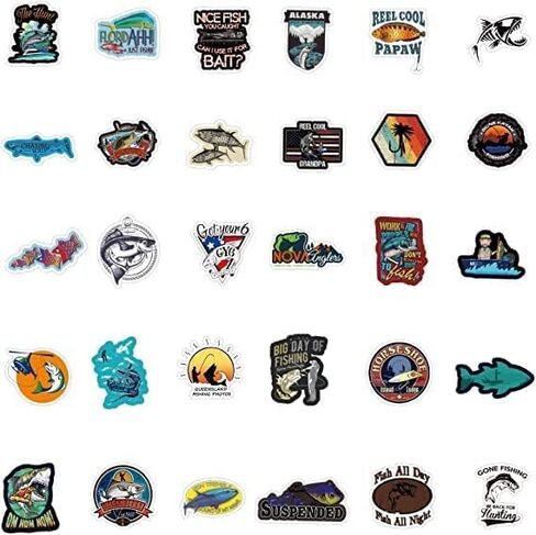 ملصقات Go Fishing 101 قطعة للمغامرة في الهواء الطلق مقاومة للماء من الفينيل ملصقات لصيد الأسماك لزجاجات قوارب الكاياك والدراجات النارية والدراجات الهوائية والأمتعة Guita Water، أزرق in Saudi Arabia
