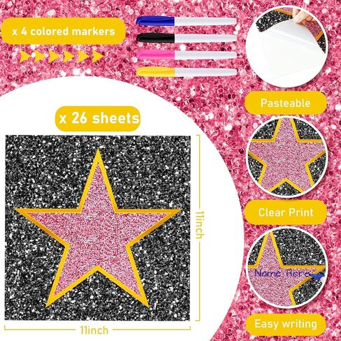 Chivao Movie Star Stickers Star Red Carpet Stickers Personalize Movie Theme Party Decorations with Markers Paint Pens for DIY Home Bar Office Decor(60 Pack) in Saudi Arabia