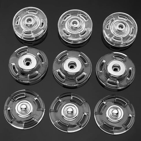 20 Sets Clear Sew-on Snap Buttons Press Studs Buttons Invisible Snap Buttons Fasteners for Dress Coat Sewing Clothing 21mm in Saudi Arabia