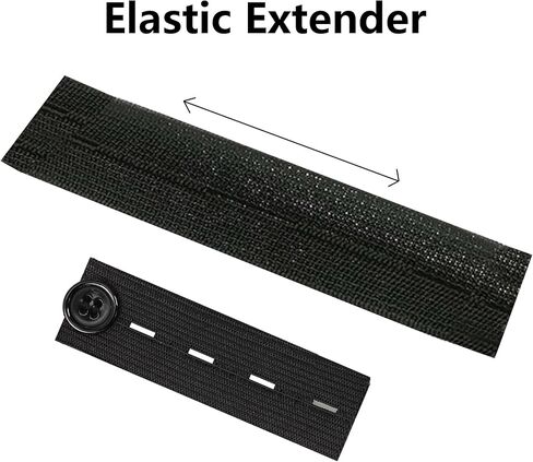 pson 12PCS Elastic Button Extenders, 3.35 Inch Waistband Expanders with 4 Buttonholes for Jeans, Dress, Trousers, Pants (Black) in Saudi Arabia