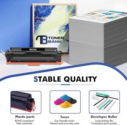 خراطيش حبر 215A مكونة من 4 قطع MFP M182nw (مع رقاقة) بديلة متوافقة لطابعة HP 215A W2310A W2311A W2312A W2313A Color Pro MFP M182nw M183fw M155 (أسود سماوي أصفر أرجواني) in Kuwait