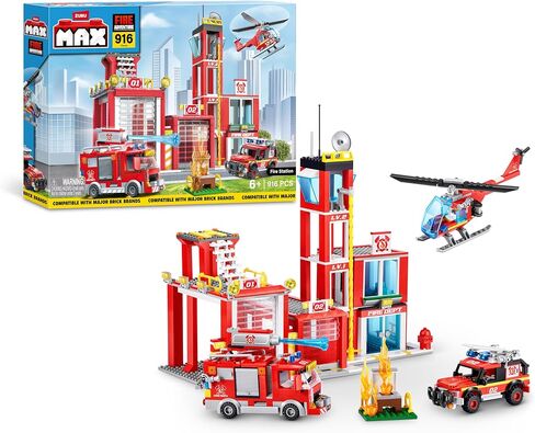 Max Build More City US-Series 218-Piece Brick Box Play Set Fire Station in Saudi Arabia