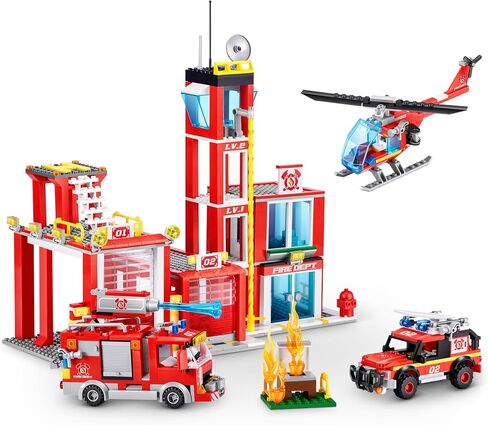 Max Build More City US-Series 218-Piece Brick Box Play Set Fire Station in Saudi Arabia