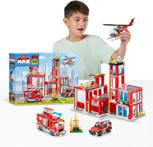 Max Build More City US-Series 218-Piece Brick Box Play Set Fire Station in Saudi Arabia