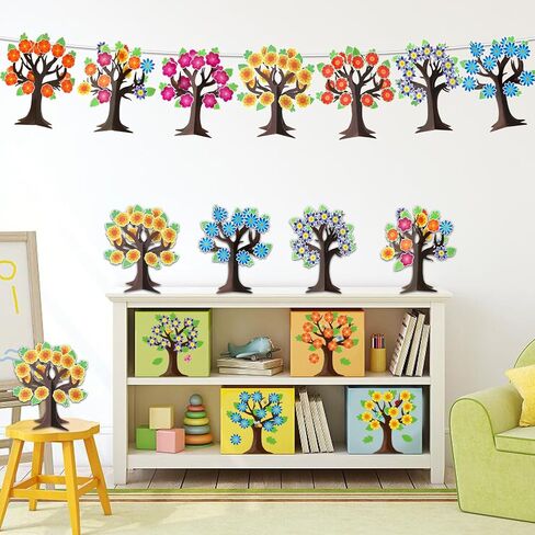 Qyeahkj 30 Pack Sunday School Tree DIY Craft Kit for Kids Flower 3D Art Project Paper Ornament Make Your Hanging Art Crafts Fun Activities Stickers Game for Classroom Home Preschool Party Favor Decor in Saudi Arabia